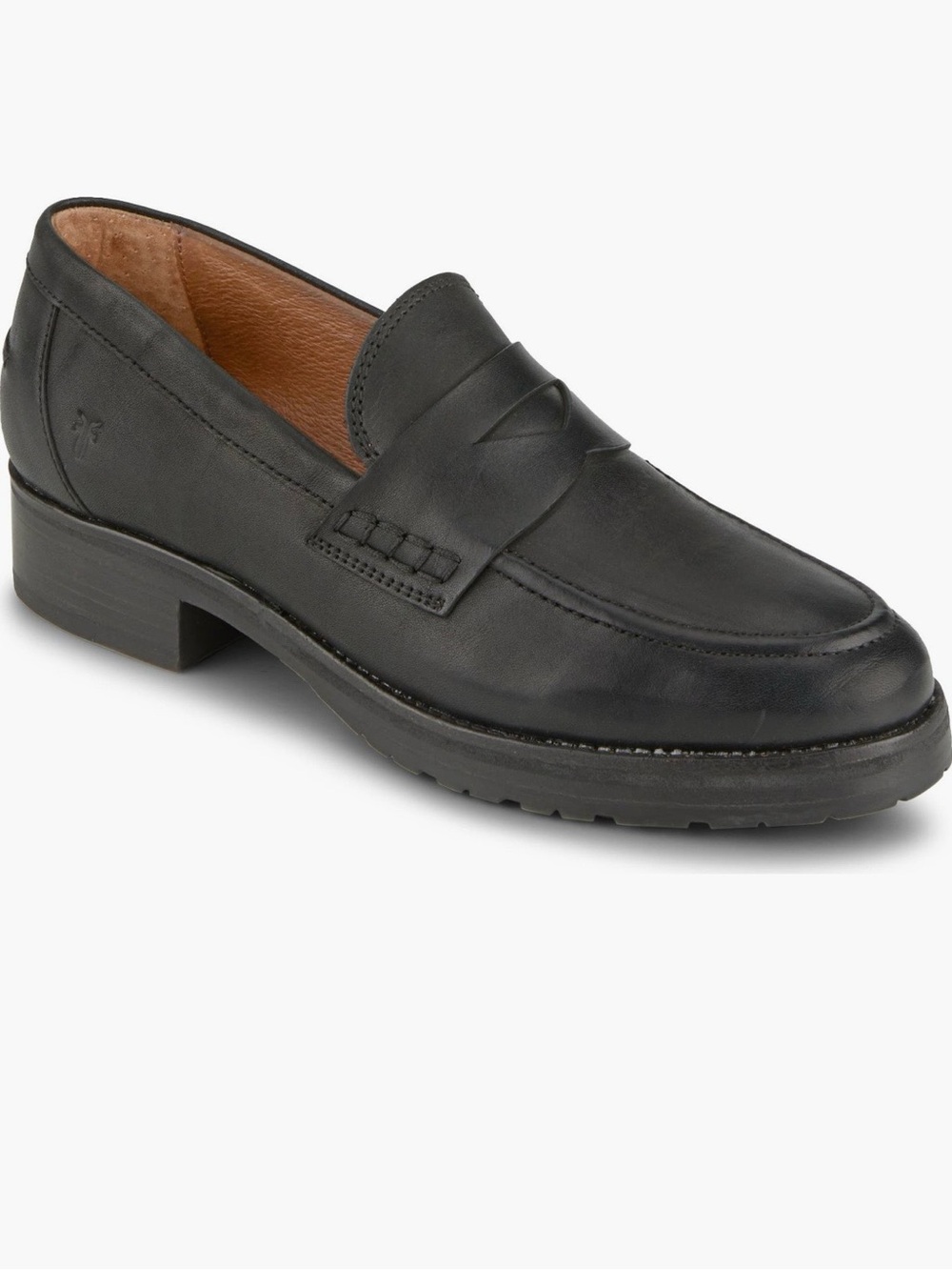 Frye Black Leather Women's Penny Loafers